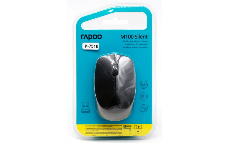 RAPOO MOUSE BLUETOOTH WIRELESS M100 (GREY) MULTY MODE